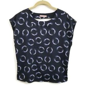 🎁3for$15 Patterned Blouse Dark Blue Size S-M